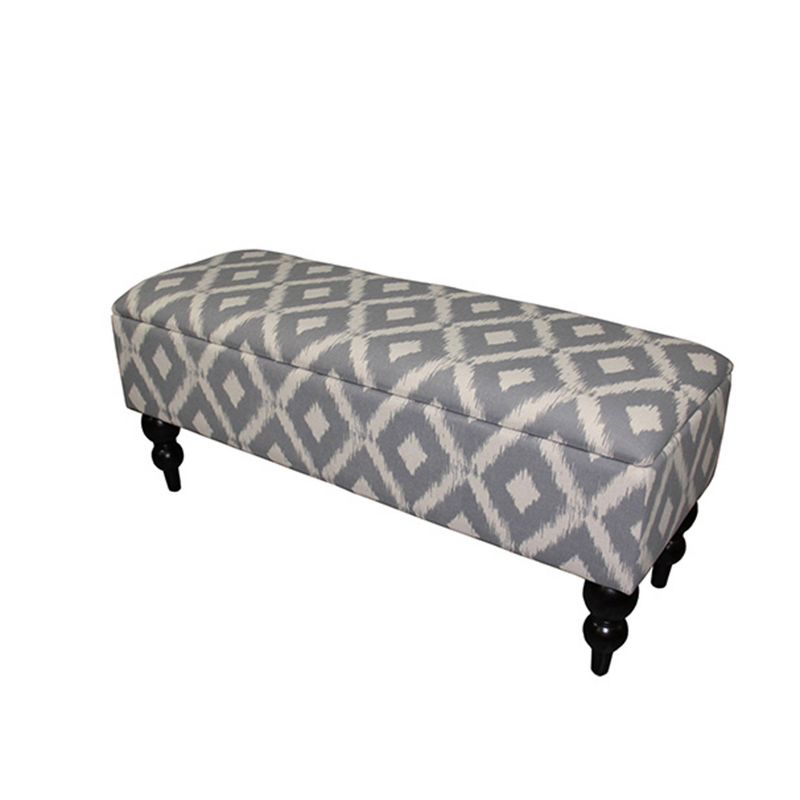 Safari Print Storage Bench Sleek Gray - Ore International