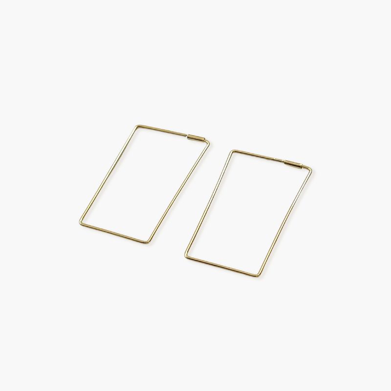 Sanctuary Project Wire Rectangle Hoop Earrings Gold