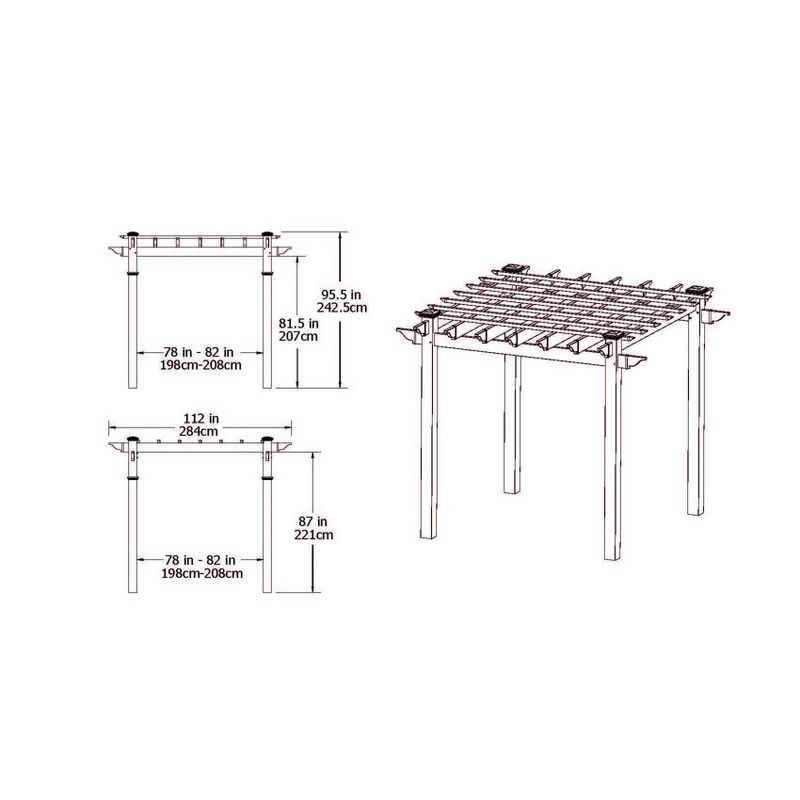 8' Lakewood Composite Pergola  - Vita