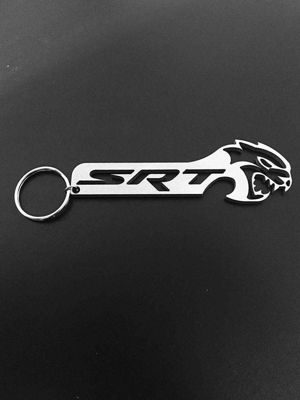 SRT Key Chain with Bottle Opener Hook (Brushed Stainless)
