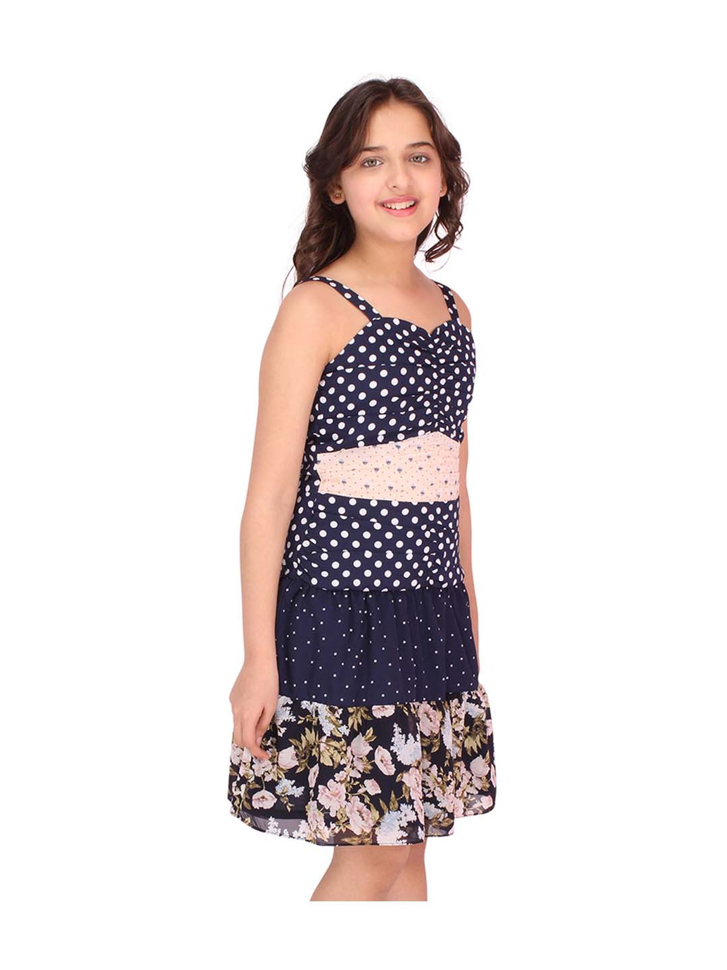 Cutecumber Kids Navy Floral Print Dress