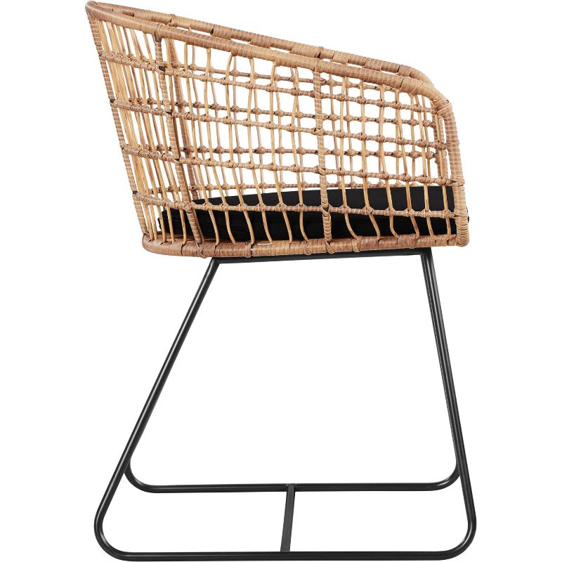 Grayham Rattan Lounge Chair Black - Finch