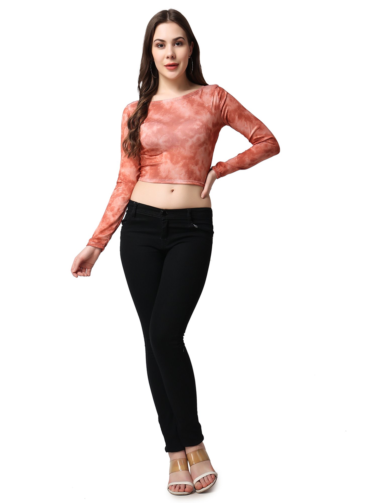 Cation Rust Tie-Dye Crop Top