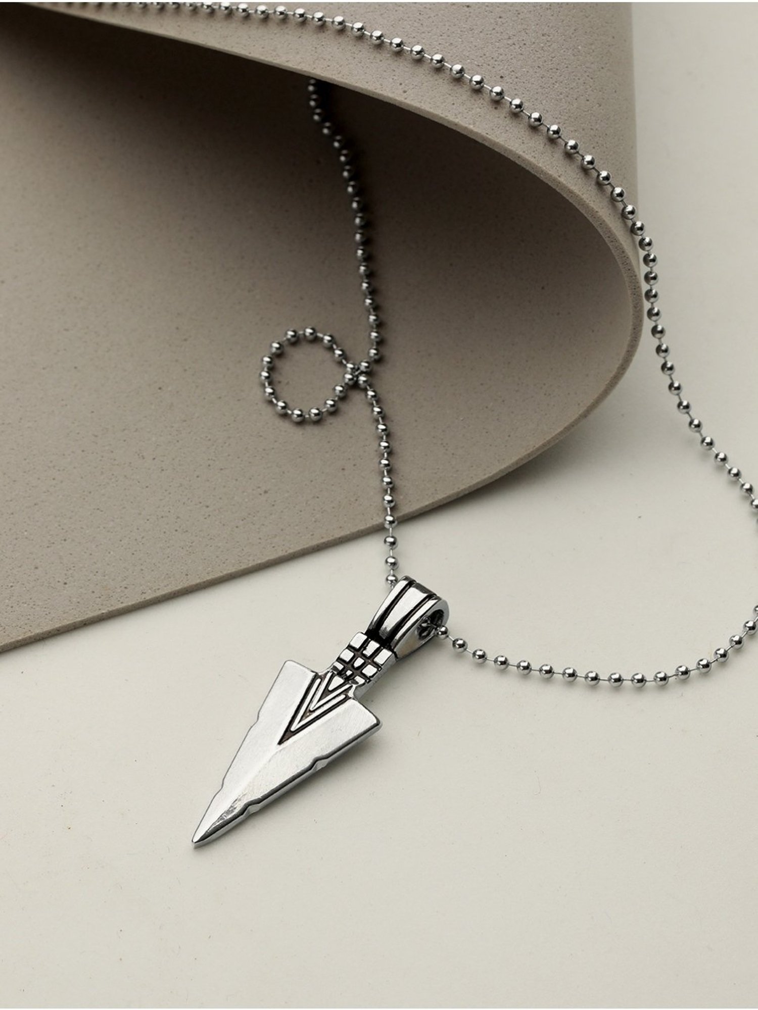 Bold by Priyaasi Black Beaded Chain with Triangle Head Pendant