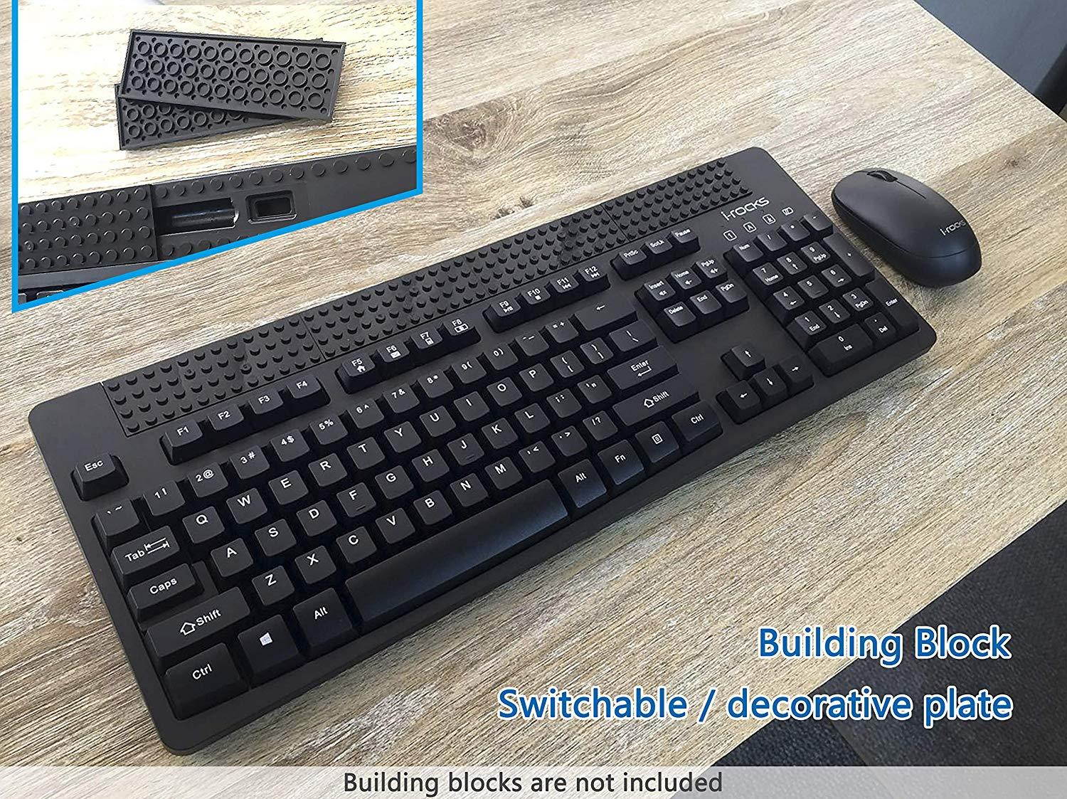 i-Rocks IRK77RP-BK 2.4GHz RF Wireless Multimedia Keyboard Mouse Combo for PC (Black)