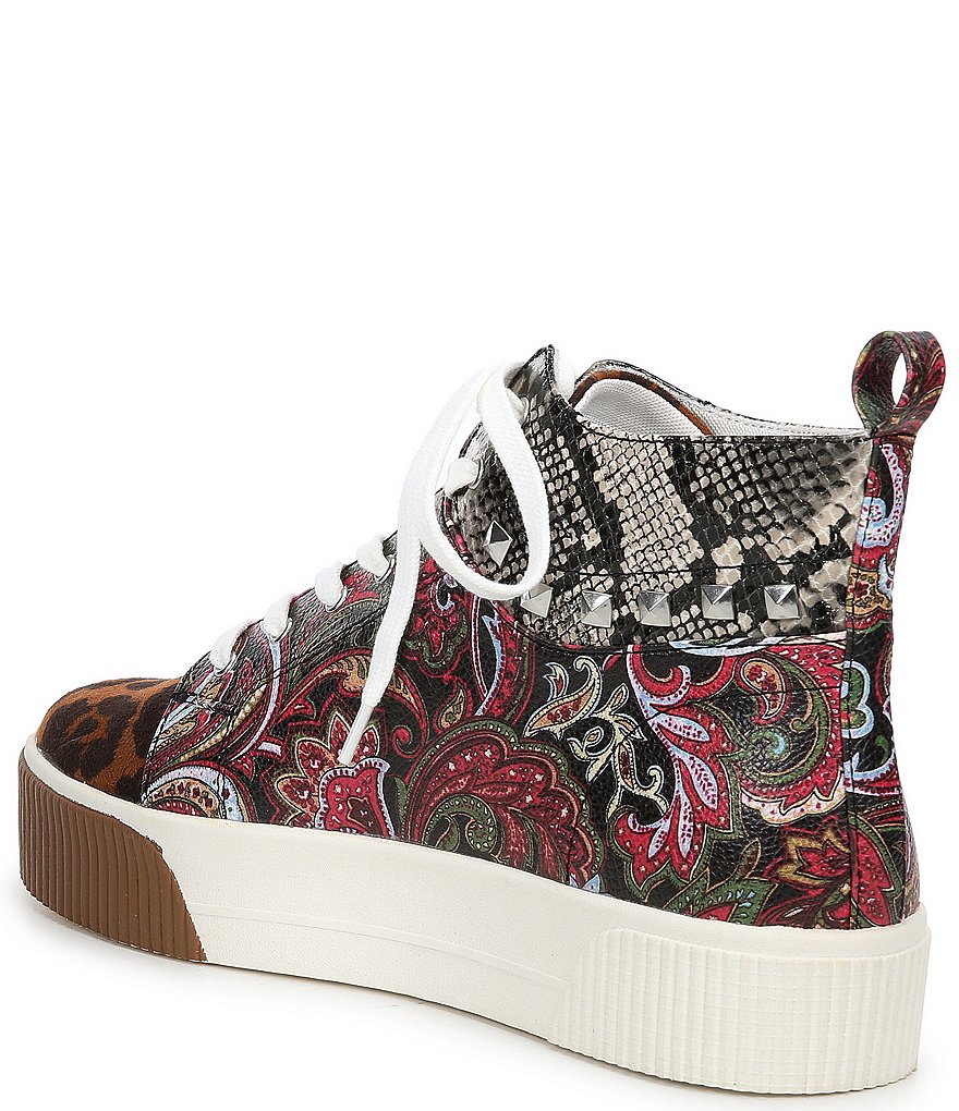 Jessica Simpson Emiliya2 Paisley Mixed Print Studded High Top Platform Sneakers