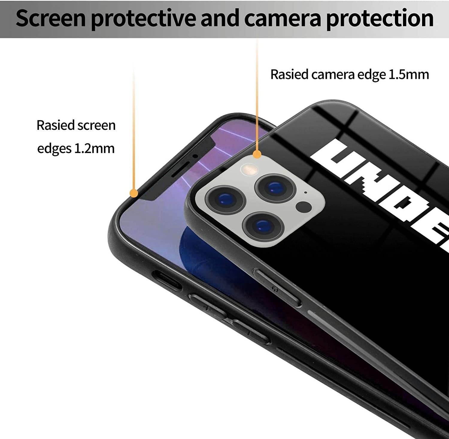 Undertale Sans Compatible with iPhone 12 Series Case Protective Shockproof Slim Soft TPU + Glass IP12-6.1