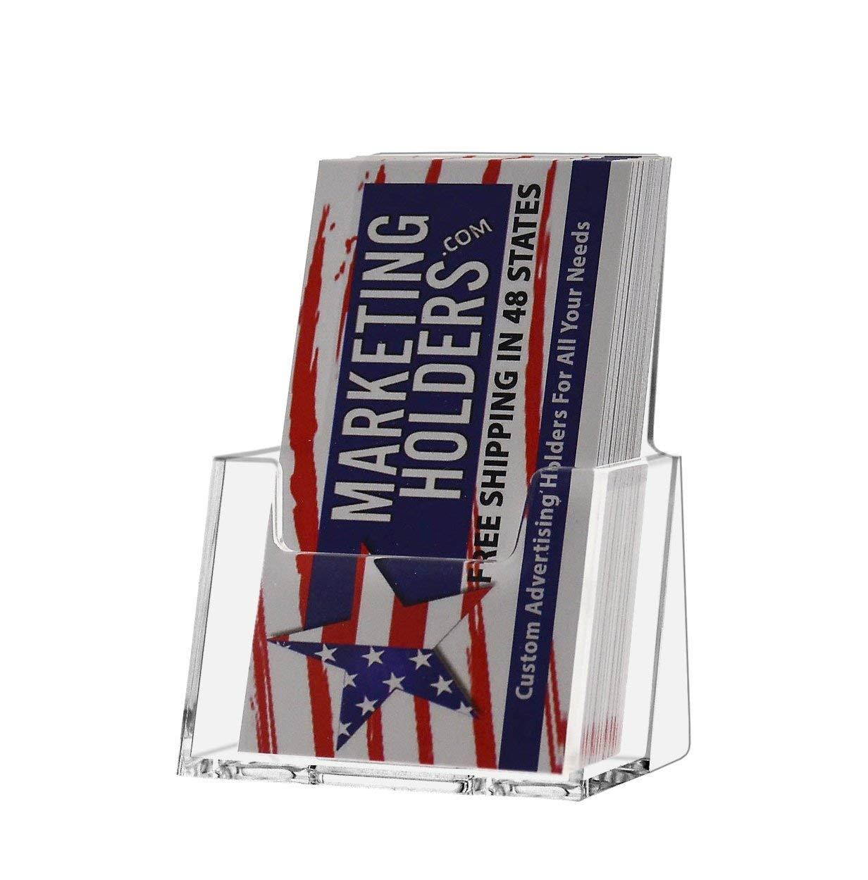 Marketing Holders Vertical Business Card Holder Lot of 10 Counter Top Clear Stands