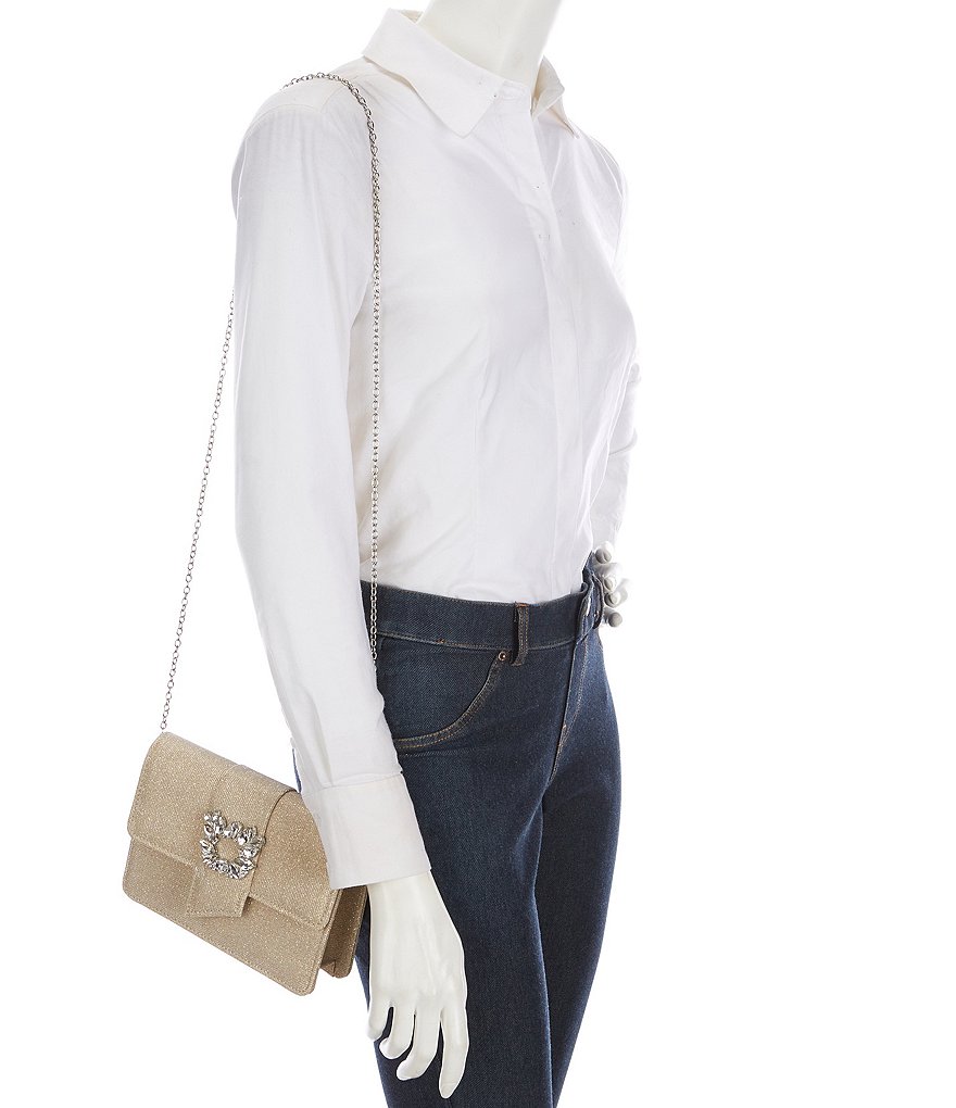 Kate Landry Satin Buckle Clutch Bag