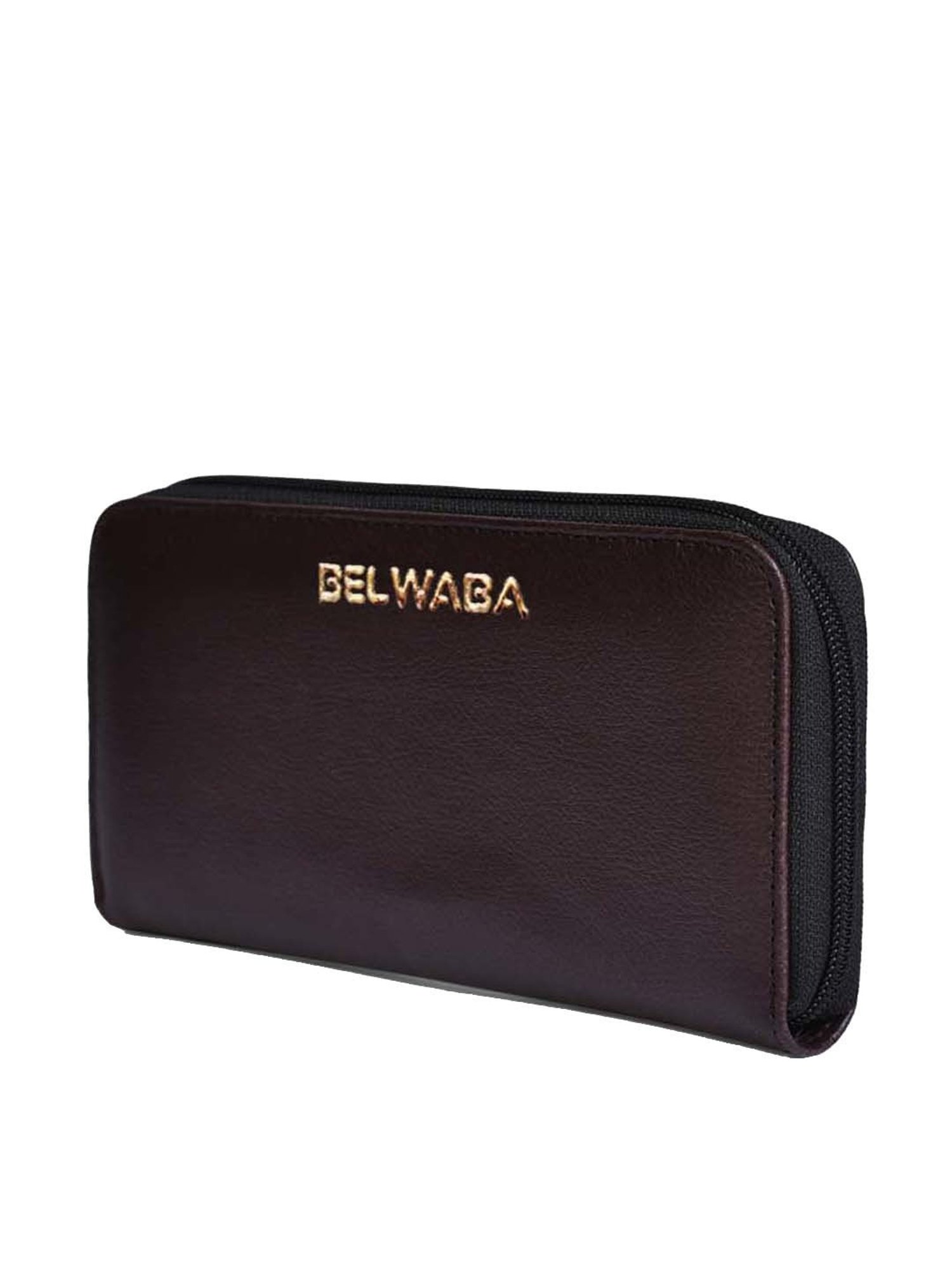 BELWABA Brown Solid Zip Around Wallet for Women