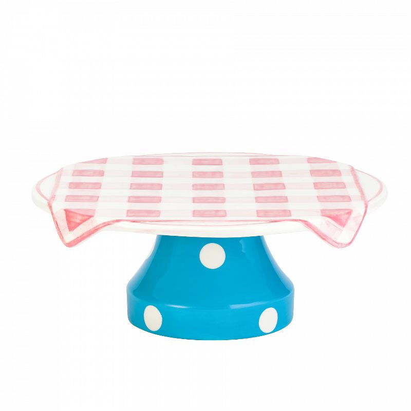 Amici Home Gingham Cake Plate