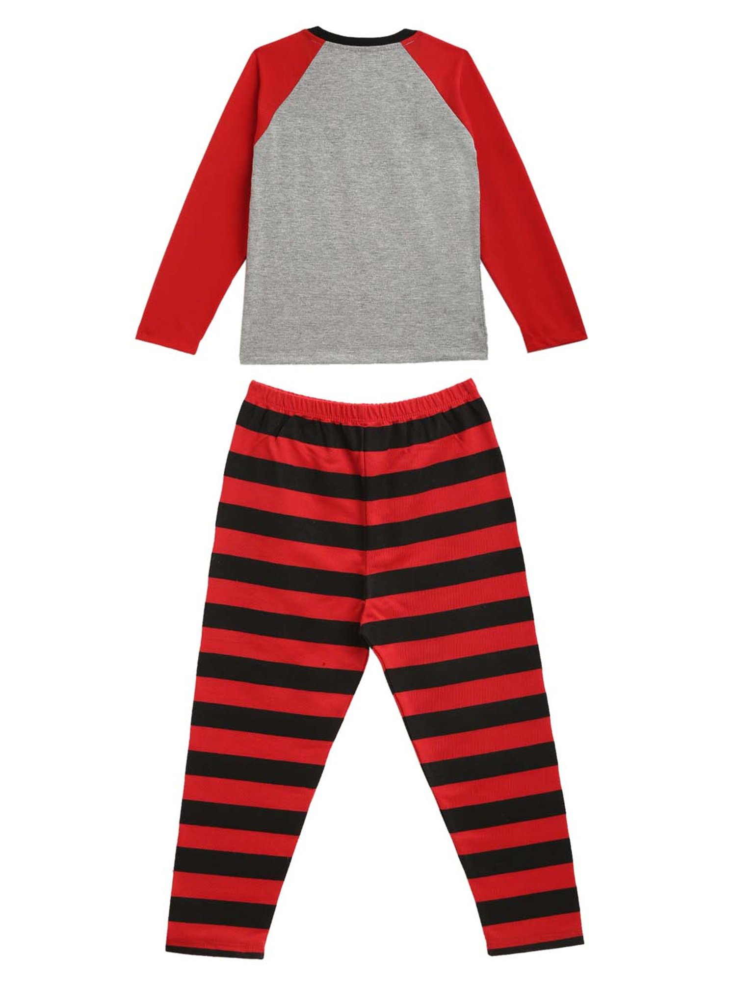 Kids Craft Grey & Red Printed T-Shirt with Pyjamas