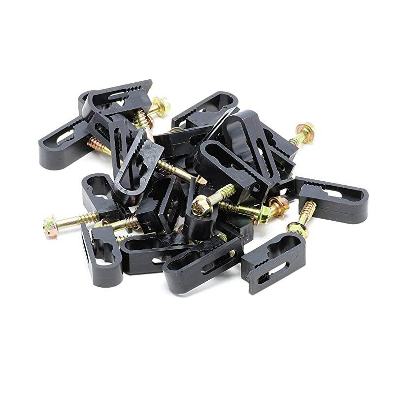 Dual Twin or Siamese Coaxial Cable Clips Cat6 Electrical Wire Cable Clip 12 in Screw Clip and Fastener Black 100 Pieces per Bag