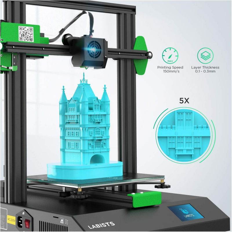 3D Printer, Auto Leveling 3D Printer DIY Kit for Adults with Resume Printing Function, Touch Screen, Filament Detection