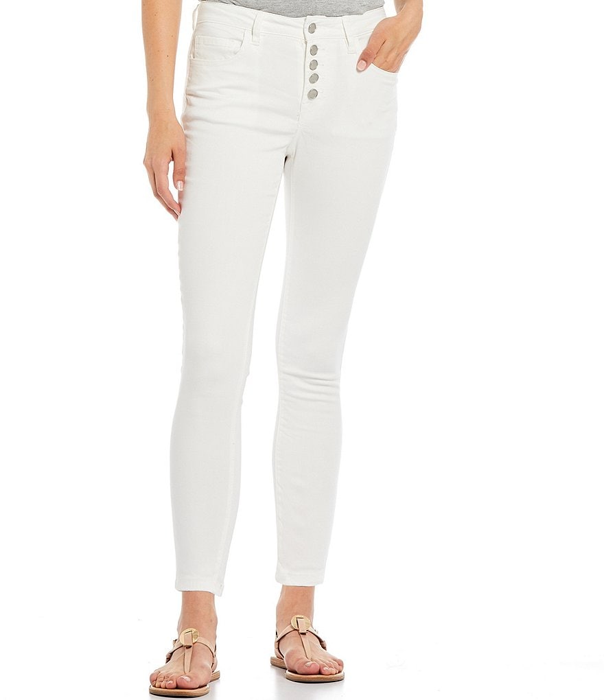 Gibson & Latimer Button Front High Waist Skinny Jeans