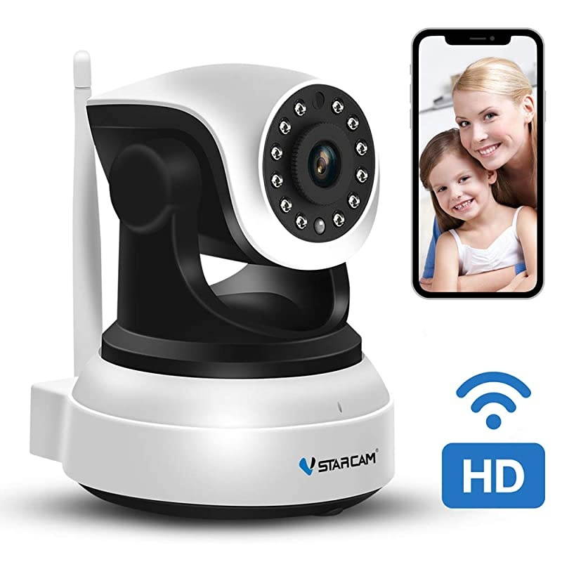 CameraVStarcam Wireless IP Camera with Night Vision for Indoor 2 Way Audio and MultiUsers Home Security MonitorPTZ Motion Detection Pet Baby Cam with Cloud Service Support Max 128G SD Card