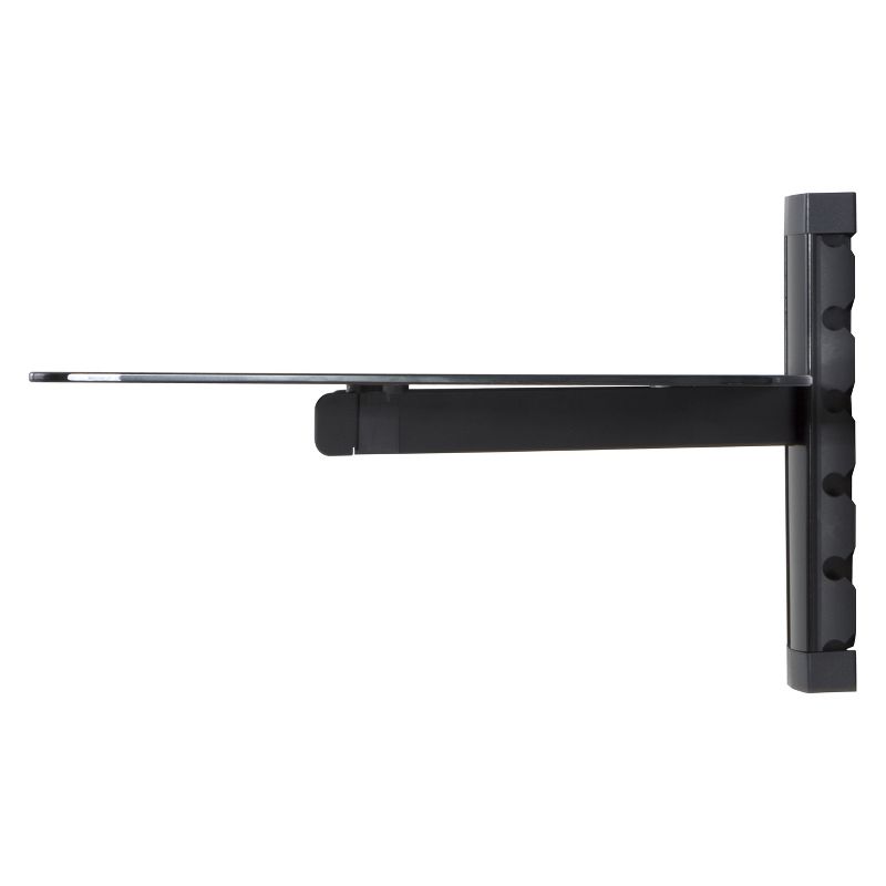 Wall Mounted AV Component Shelving System - 1 Shelf Black