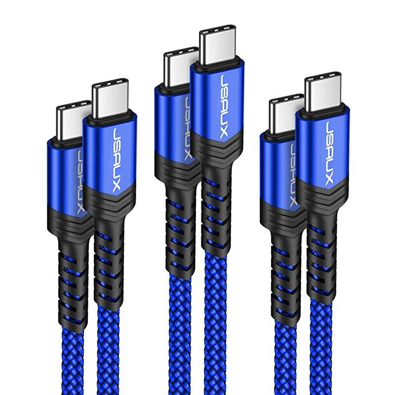 USB C to USB C 60W Cable 3Pack 03m+1m+2m USB Type C Charger Cord Compatible with Samsung Galaxy S20+ Note 20 Ultra Note 10+ MacBook AirPro 13 iPad Pro 20202018 Pixel 234 XL etcBlue