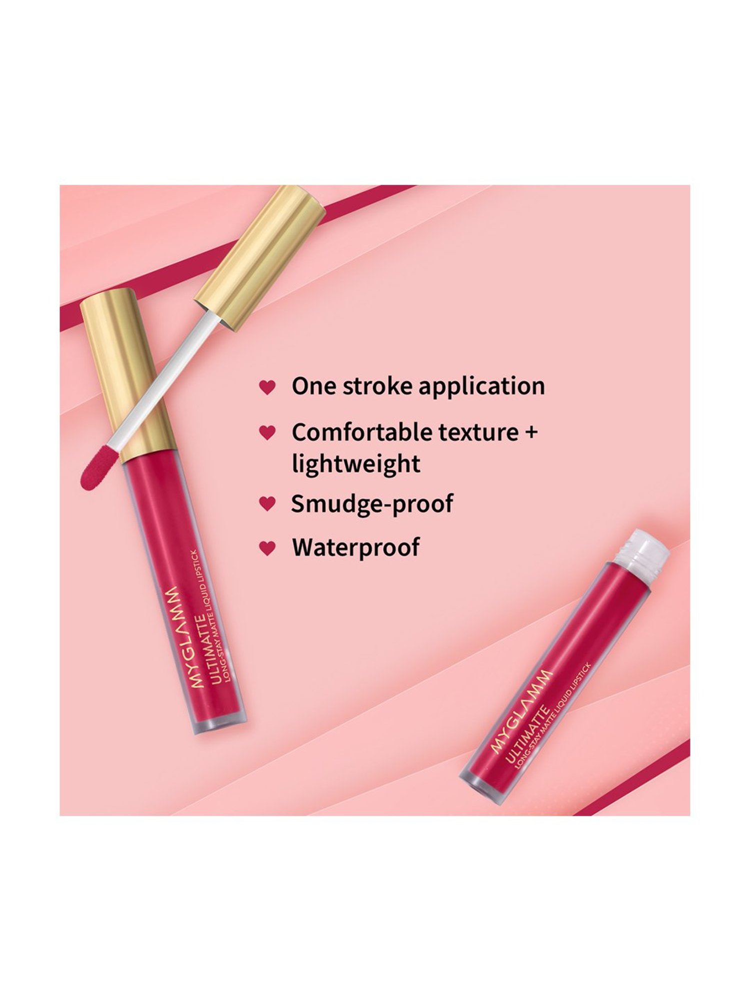 MyGlamm Ultimatte Long Stay Matte Liquid Lipstick Pink Doll - 2.5 ml
