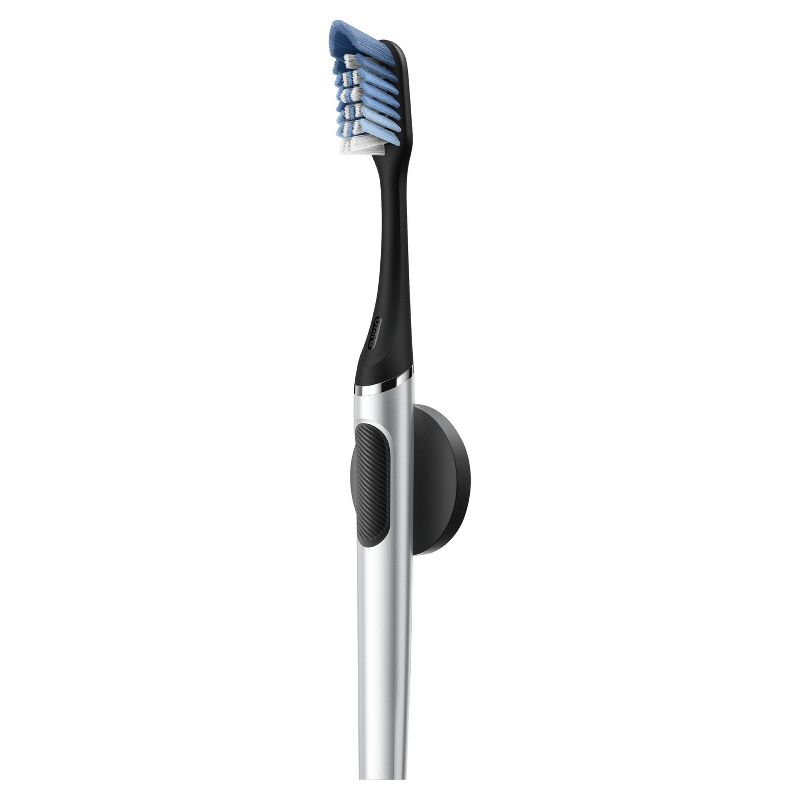 Oral-B Clic Toothbrush - Chrome Black with 1 Replaceable Brush Head and Magnetic Holder