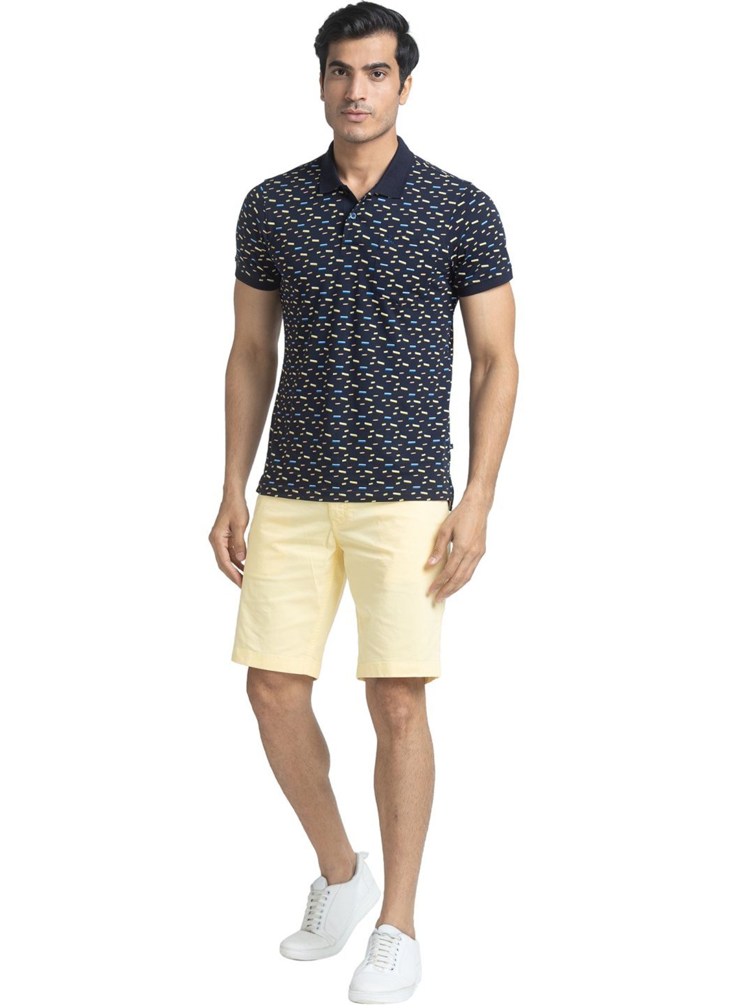 Parx Yellow Regular Fit Shorts