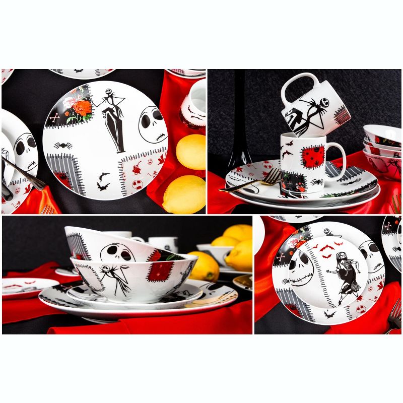 Seven20 The Nightmare Before Christmas Patched Up 16-Piece Dinnerware Set