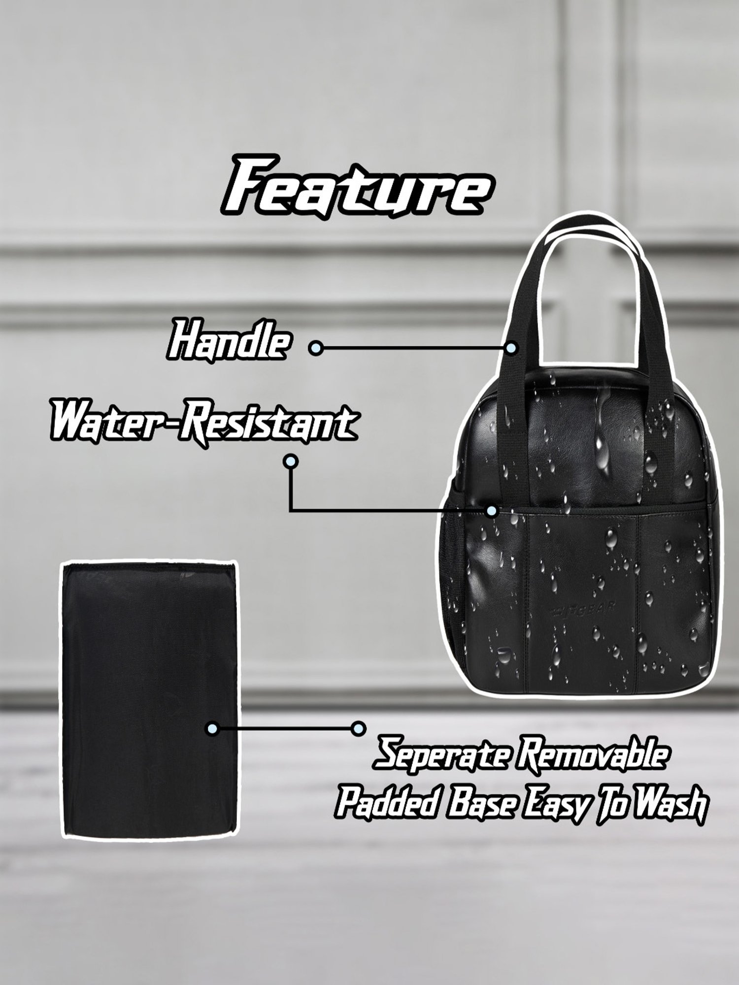 F Gear Nosh Black Medium Lunch Bag