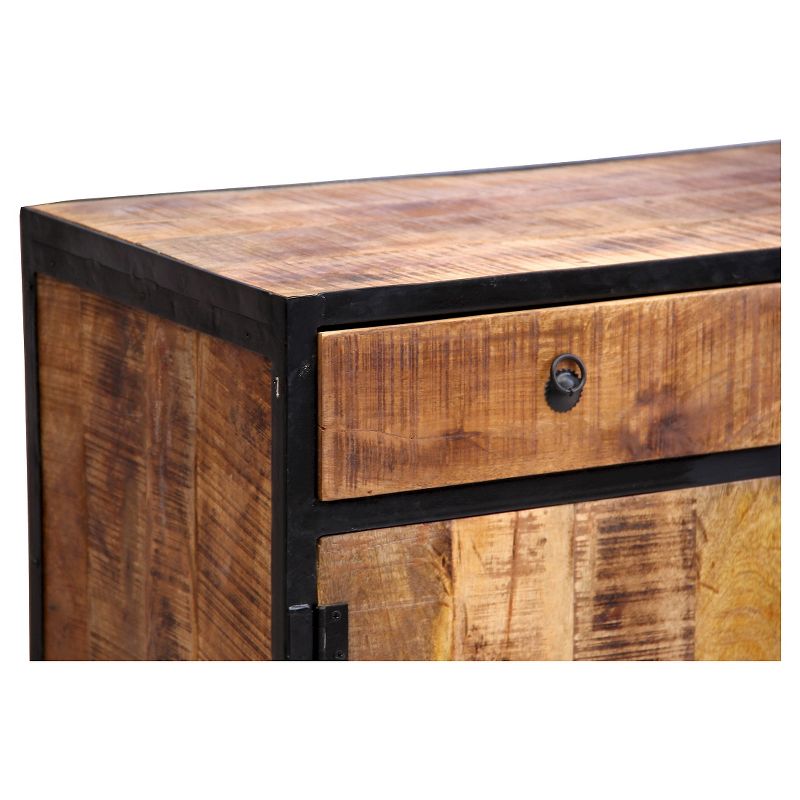 Industrial Sideboard Cabinet 35"x35"x18" Reclaimed Wood & Iron Natural - Timbergirl