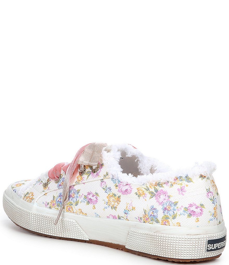 Superga x LoveShackFancy 2750 Flowers Fringed Distressed Sole Sneakers