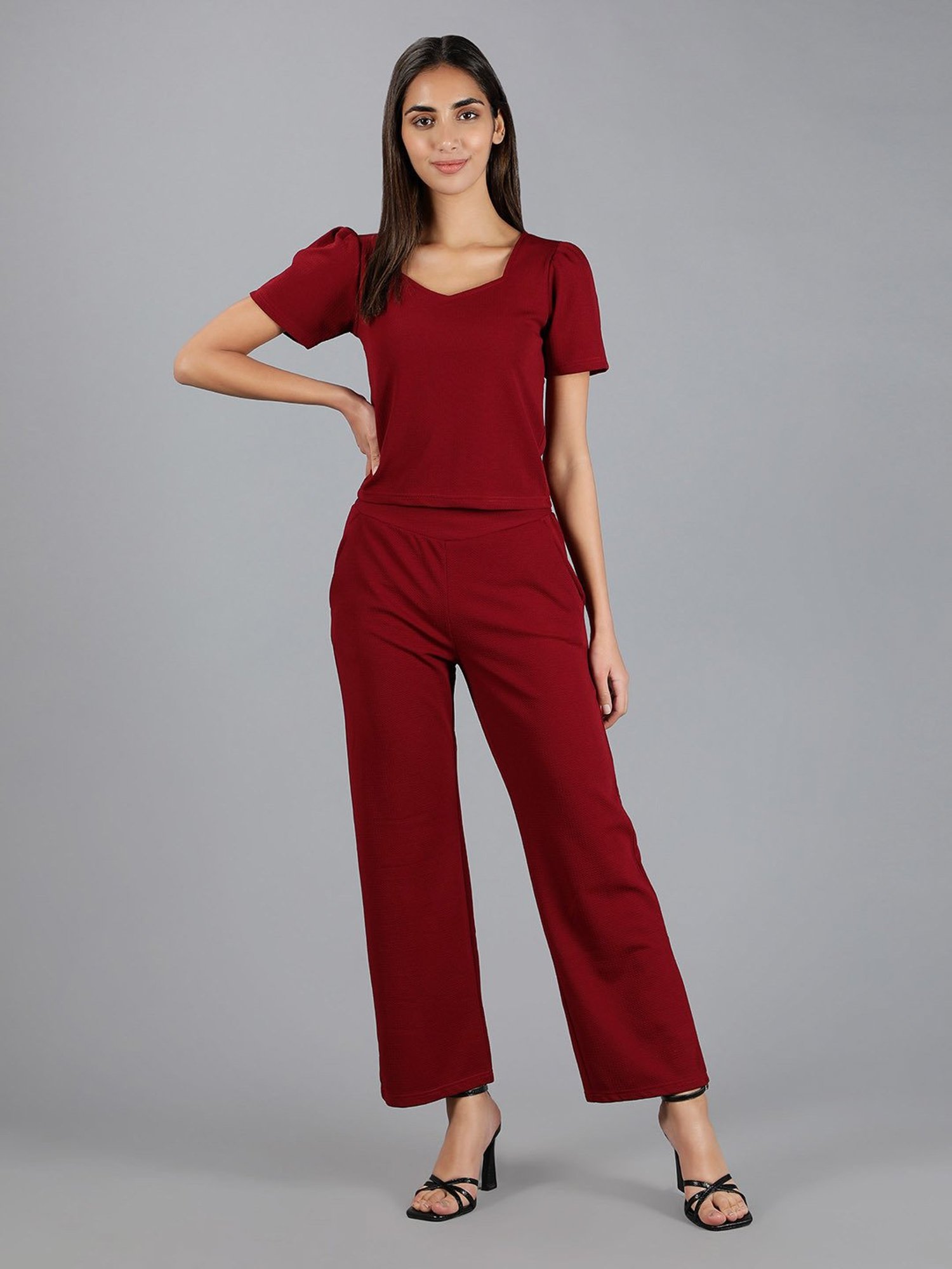 NEUDIS Maroon Top With Trousers