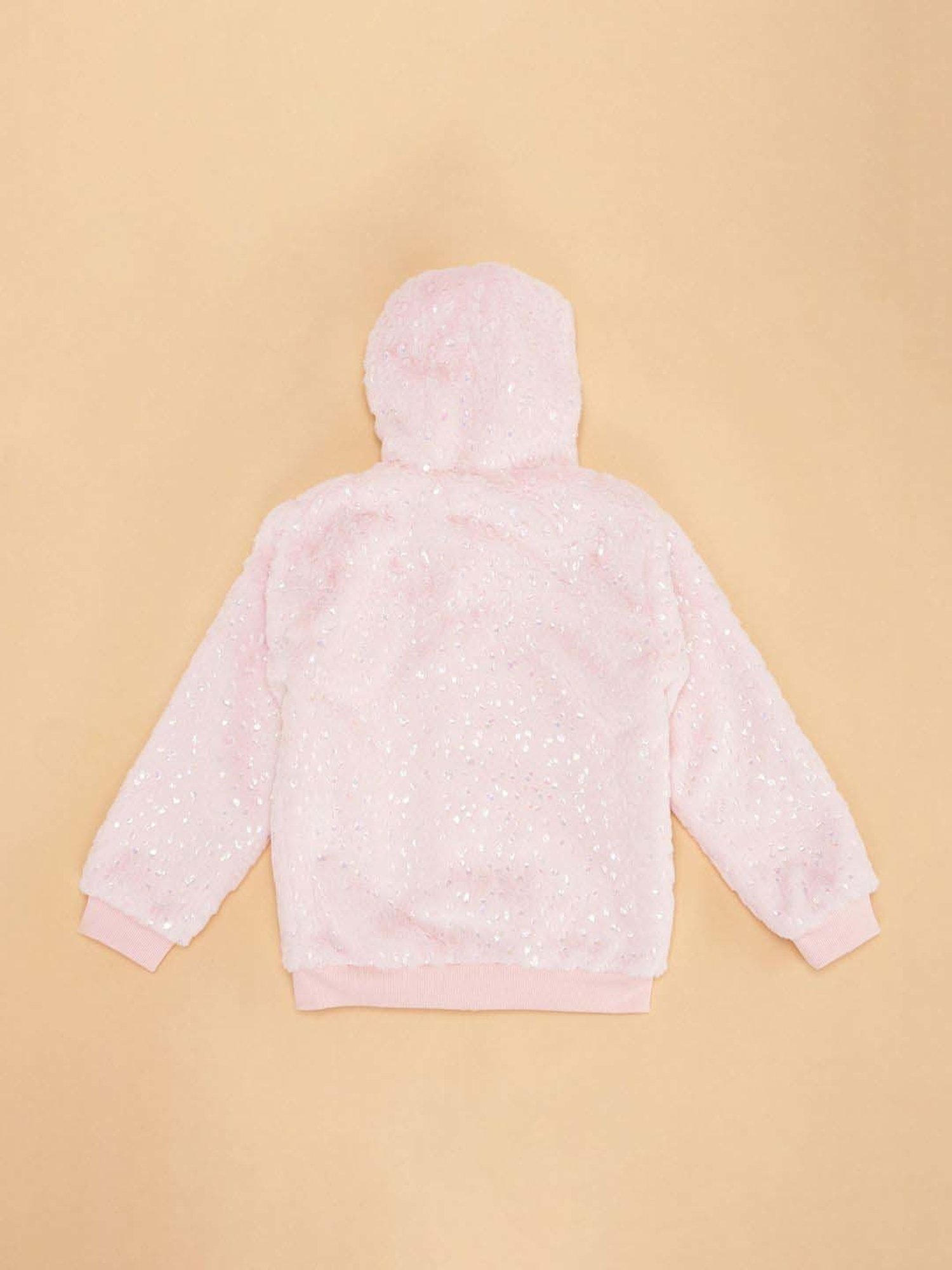 YU by Pantaloons Kids Pink Self Pattern Full Sleeves Jacket
