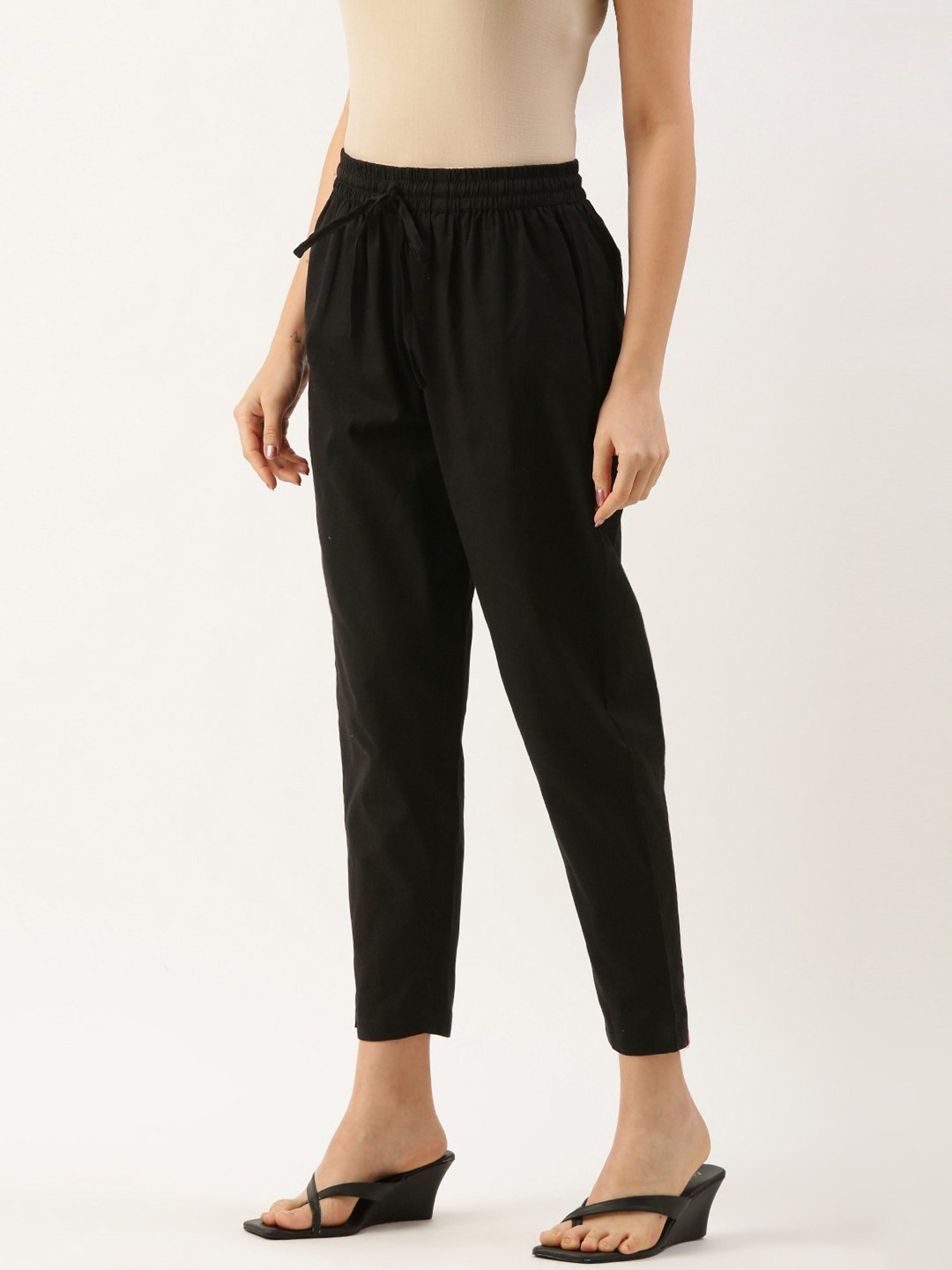 Amukti Black Rayon Pants