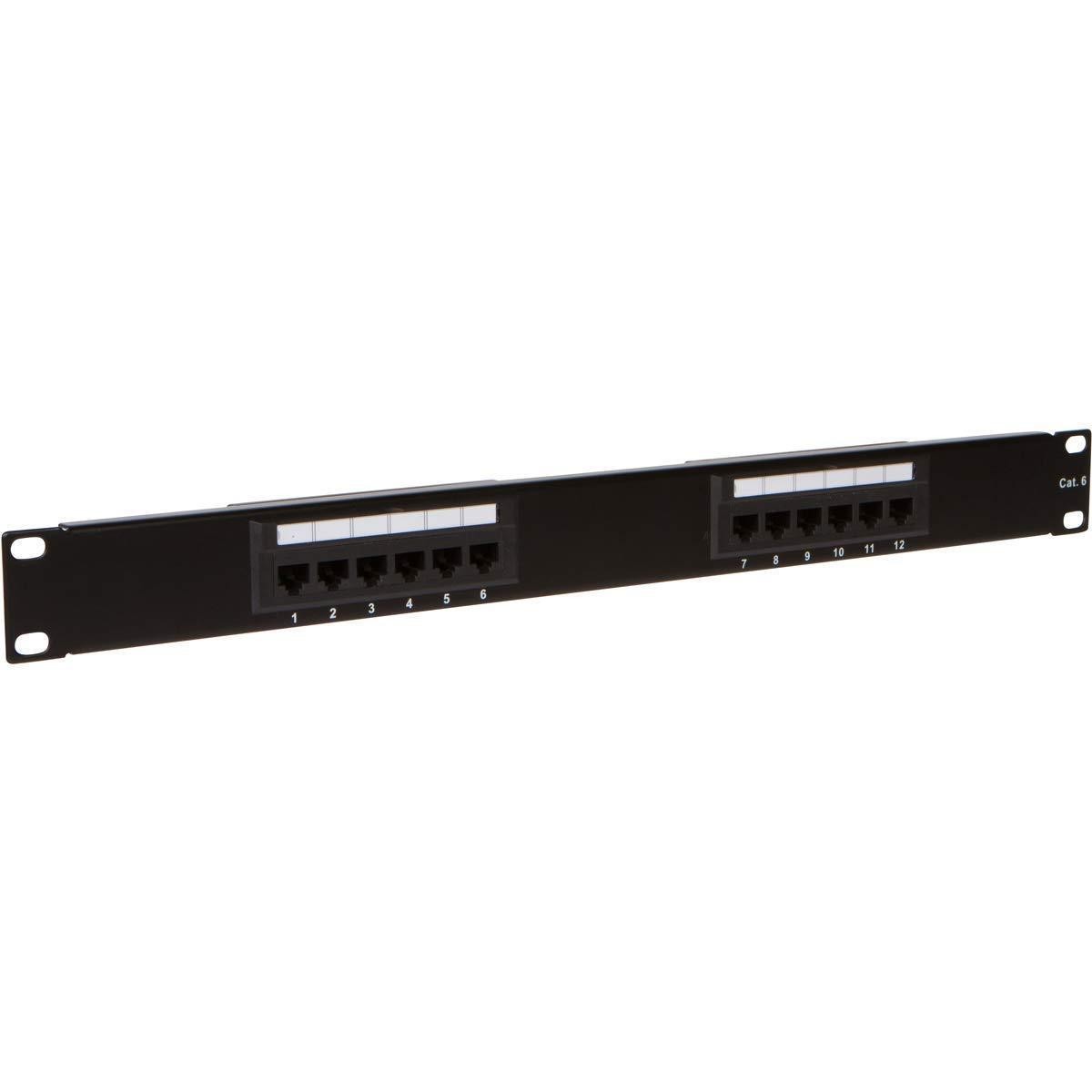 Buyer's Point 12 Port Cat6 RJ45 Patch Panel Rackmount or Wallmount with Punch Down Tool and Cable Management System , Server, Compatible with Cat 3/4/5/5e/6