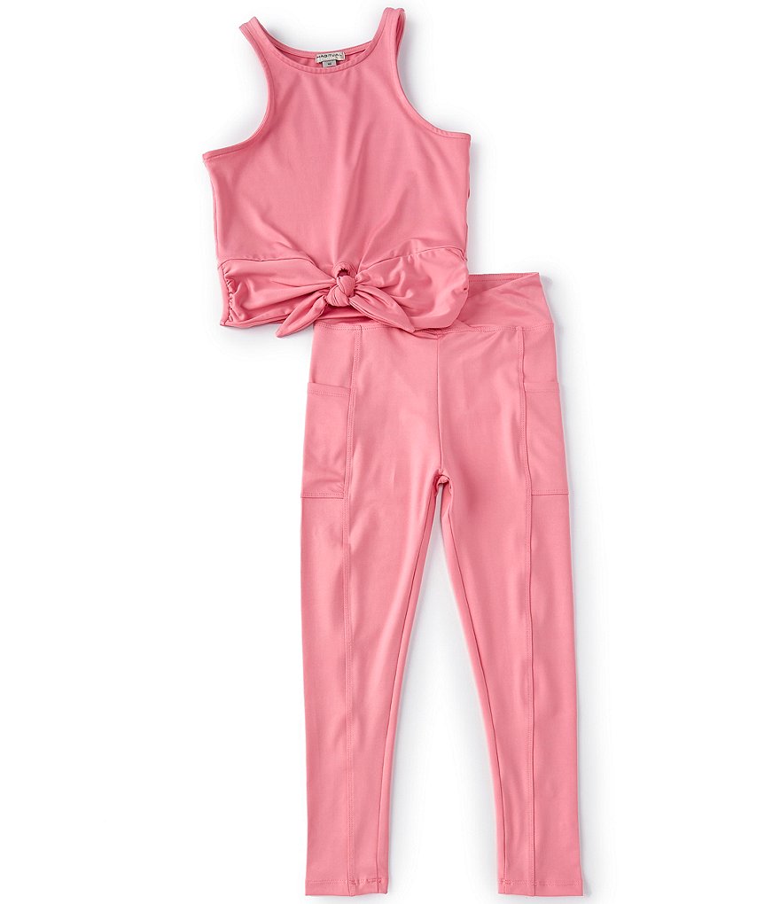 Habitual Big Girls 7-16 Wrap Tie-Front Tank Top & High-Waist Leggings Matching Set