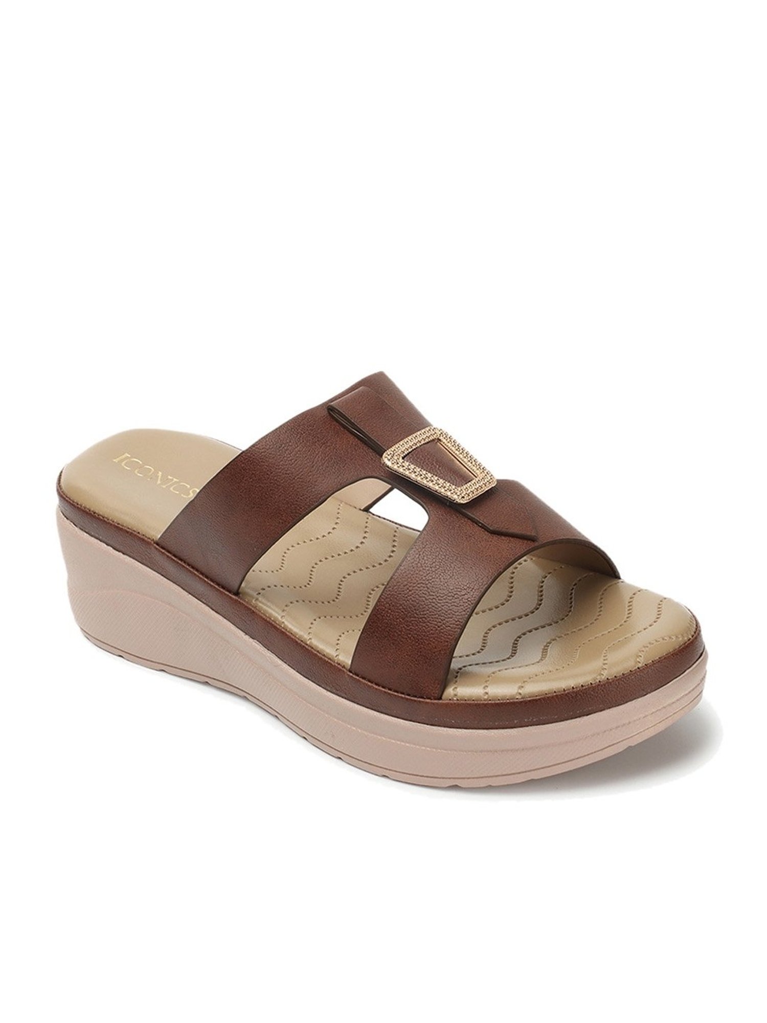 Iconics Women's Brown Casual Wedges