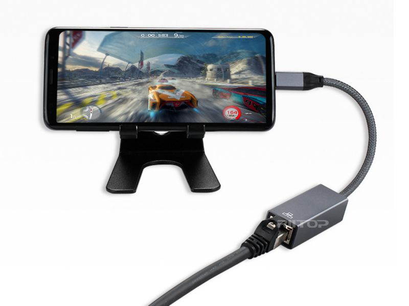 USB C Network Adapter, RIITOP USB 3.1 Type C to Gigabit Ethernet NIC Network Adapter 10/100/1000Mbps - Grey Aluminum Design