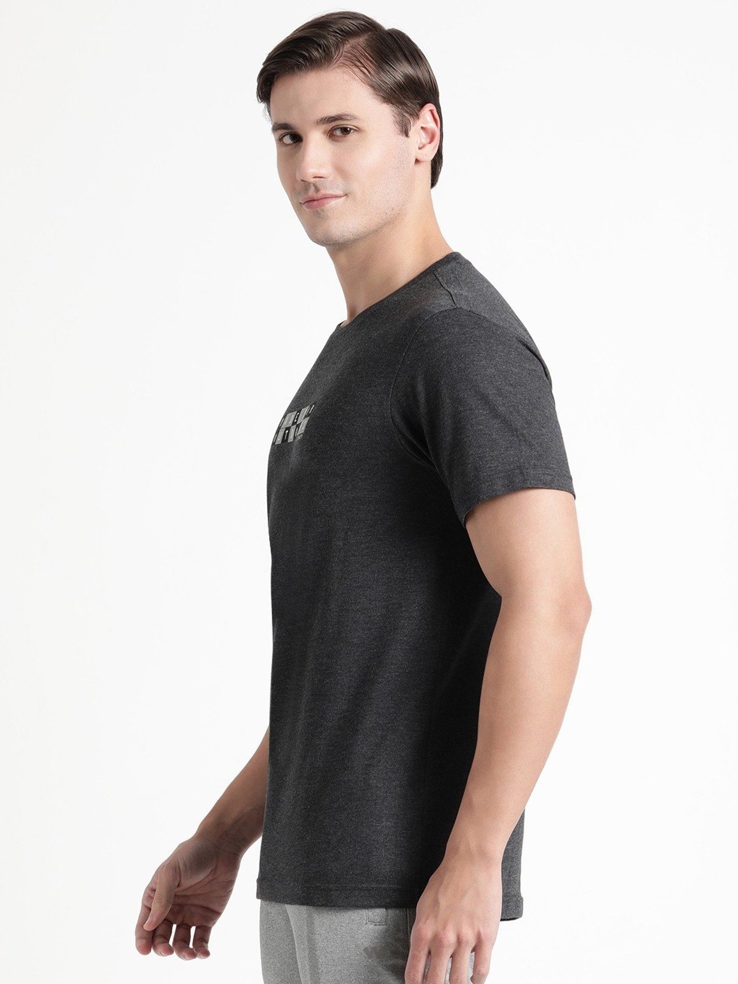 Wildcraft Black  Regular Fit Printed Sports T-Shirt