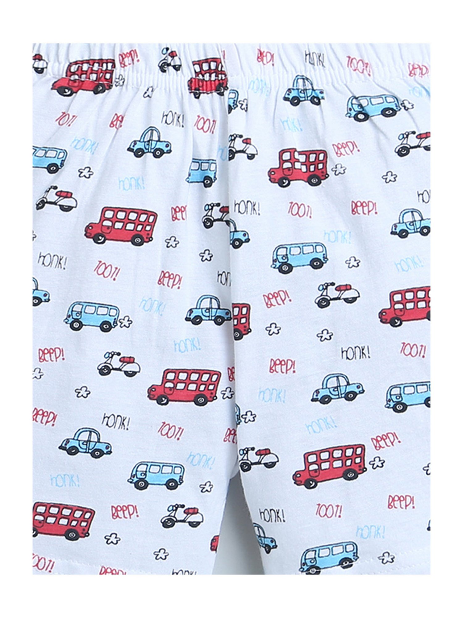 Bumzee Kids White & Yellow Printed Shorts (Pack Of 2)