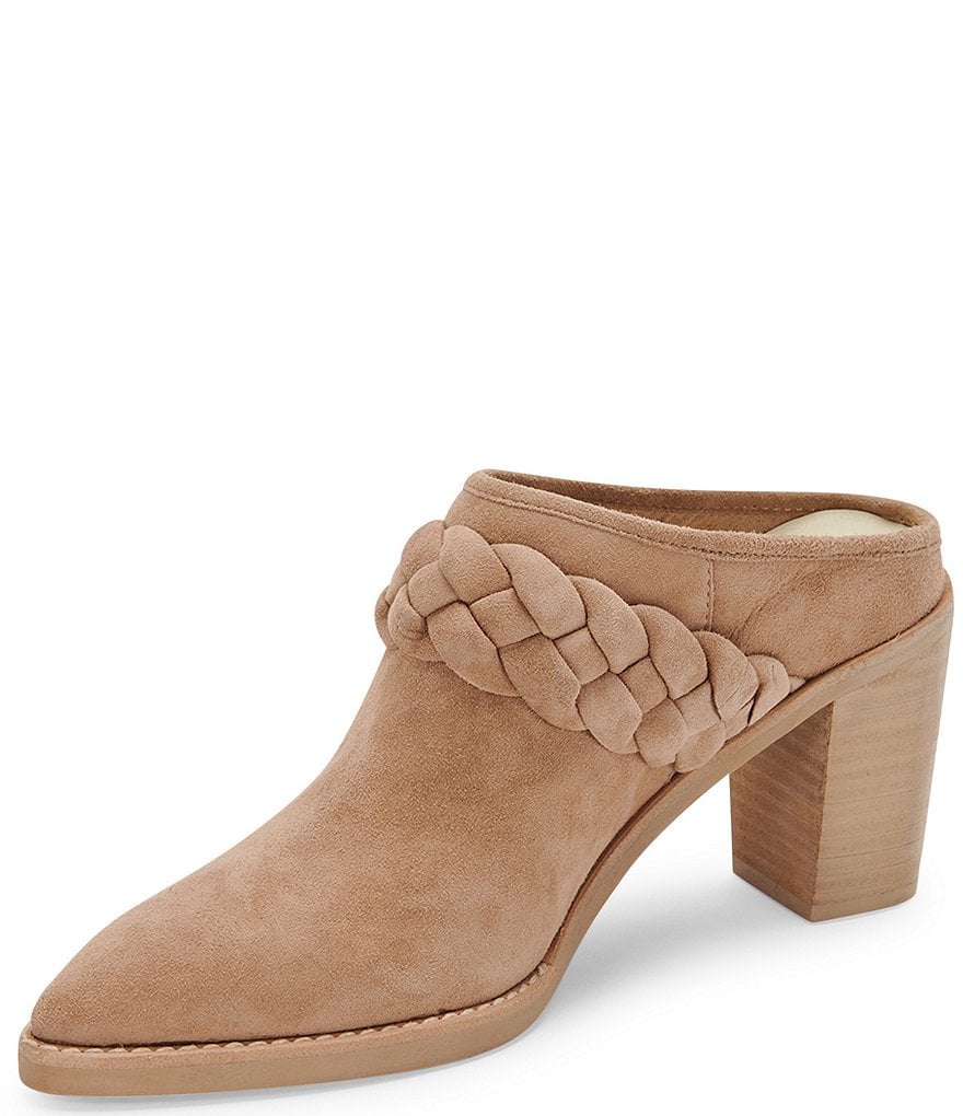 Dolce Vita Serla Braided Strap Suede Shootie Mules