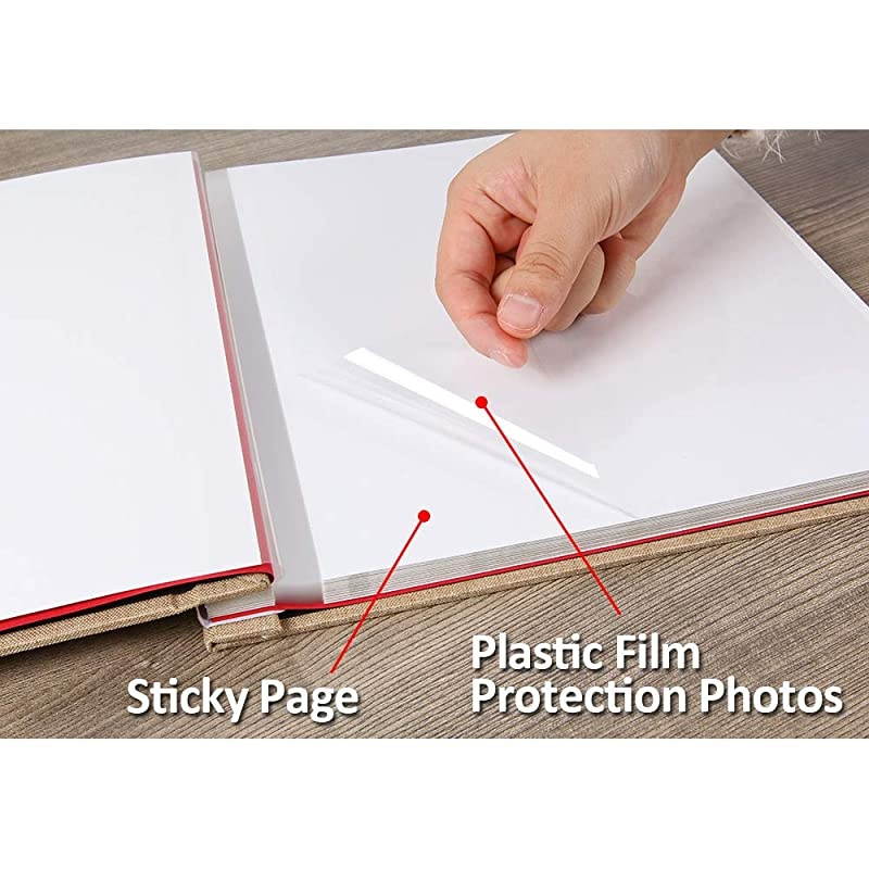 Photo Album Self Adhesive 3x5 4x6 5x7 8.5x11 Magnetic Scrapbook Album DIY Length 11 x Width 10.8 (Inches) with A Metallic Pen