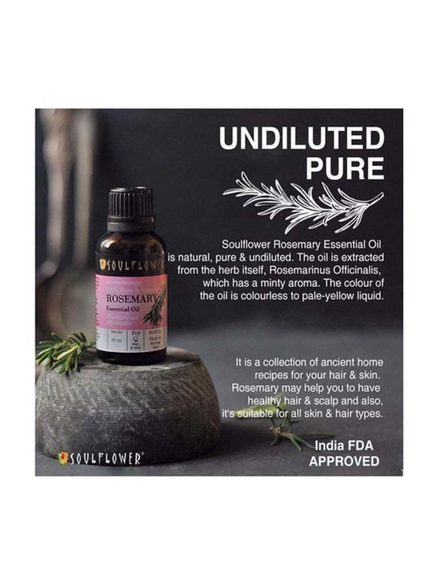 Soulflower Rosemary Essential Oil - 30 ml