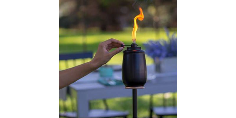 4pk Adjustable Flame 12oz Replacement Metal Torch Canister Black - TIKI