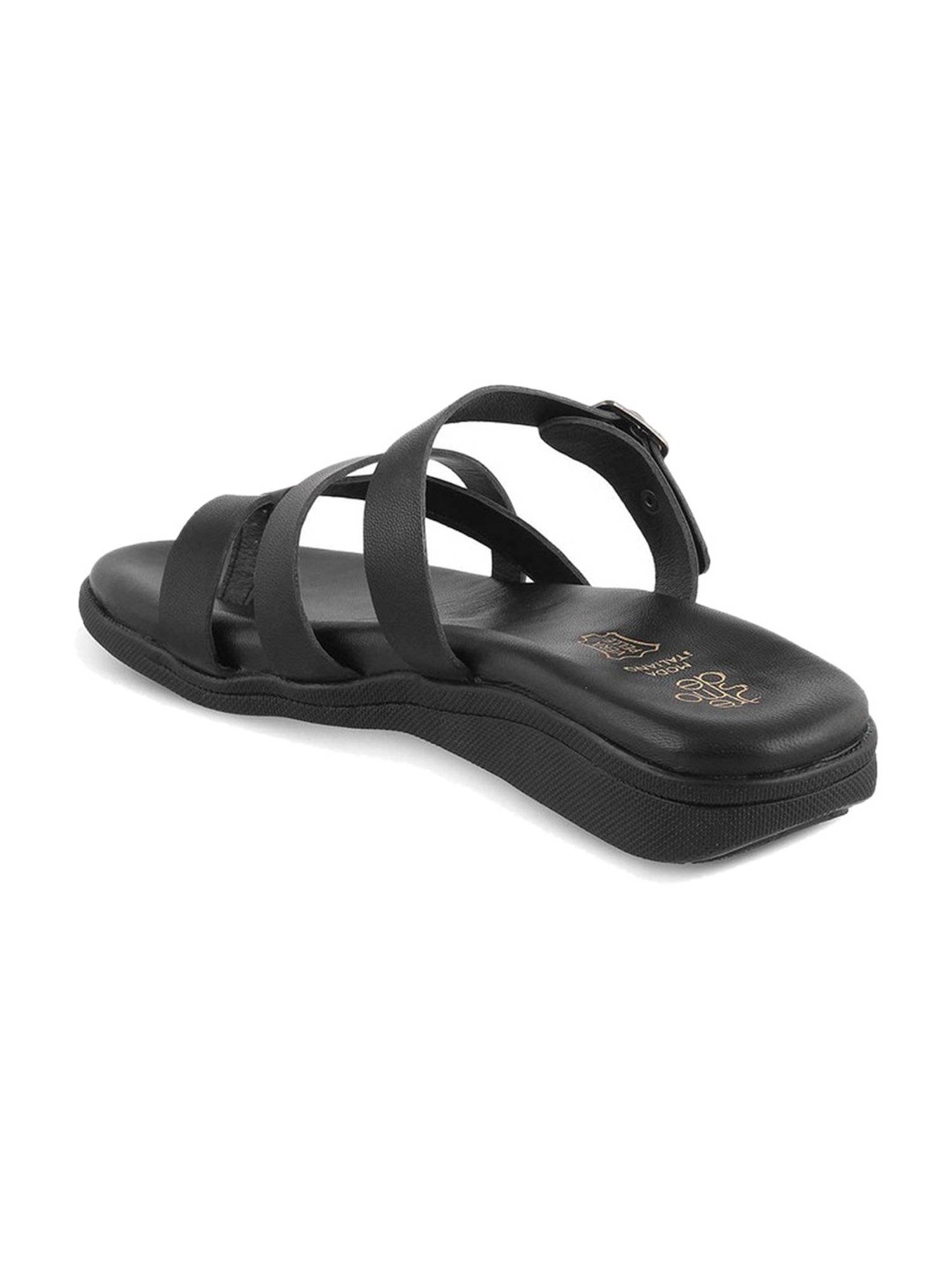 Tresmode Women's Black Toe Ring Sandals