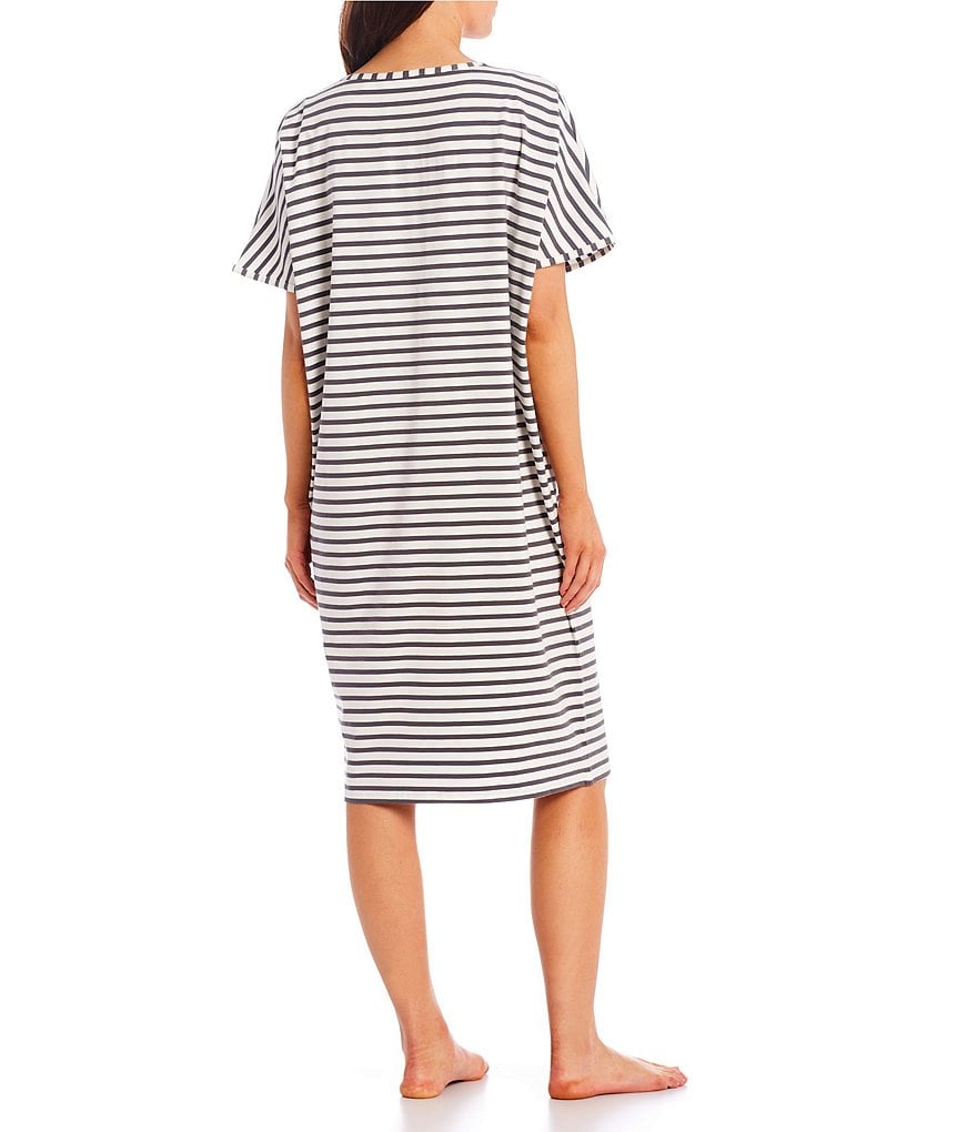 Kate Landry Solid Knit Pocketed Midi Lounge Dress