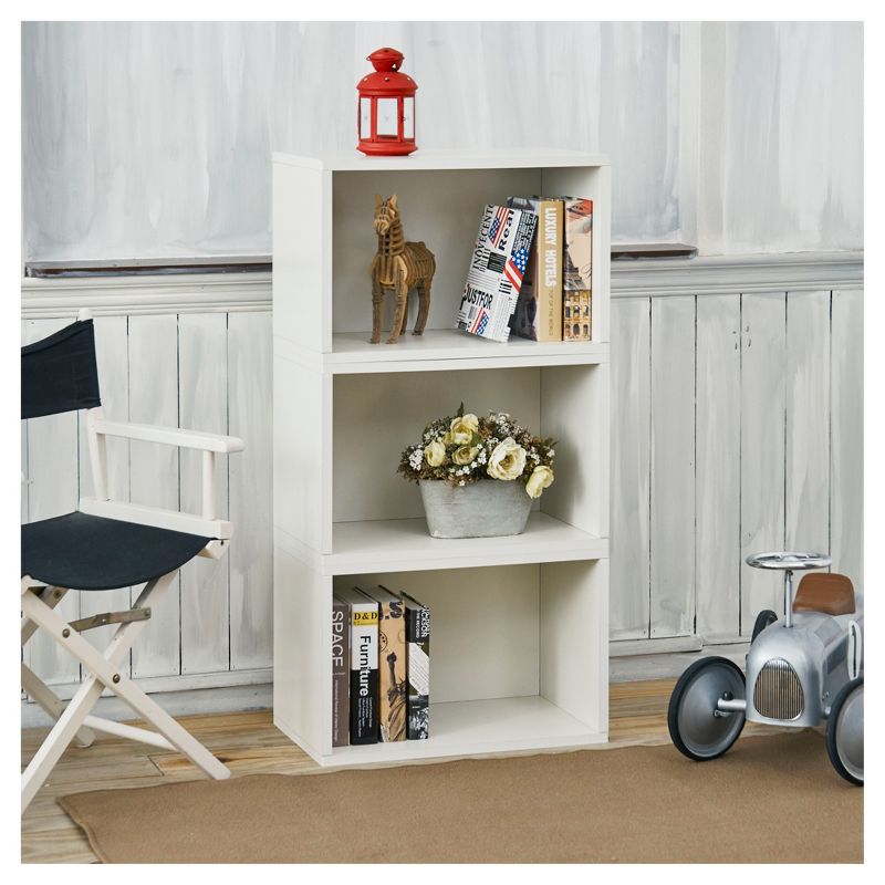 Way Basics Eco Stackable Large Rectangle Shelf and Shoe Organizer White