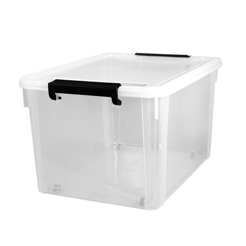 Home Logic 58qt Latching Storage Box with Wheels Clear