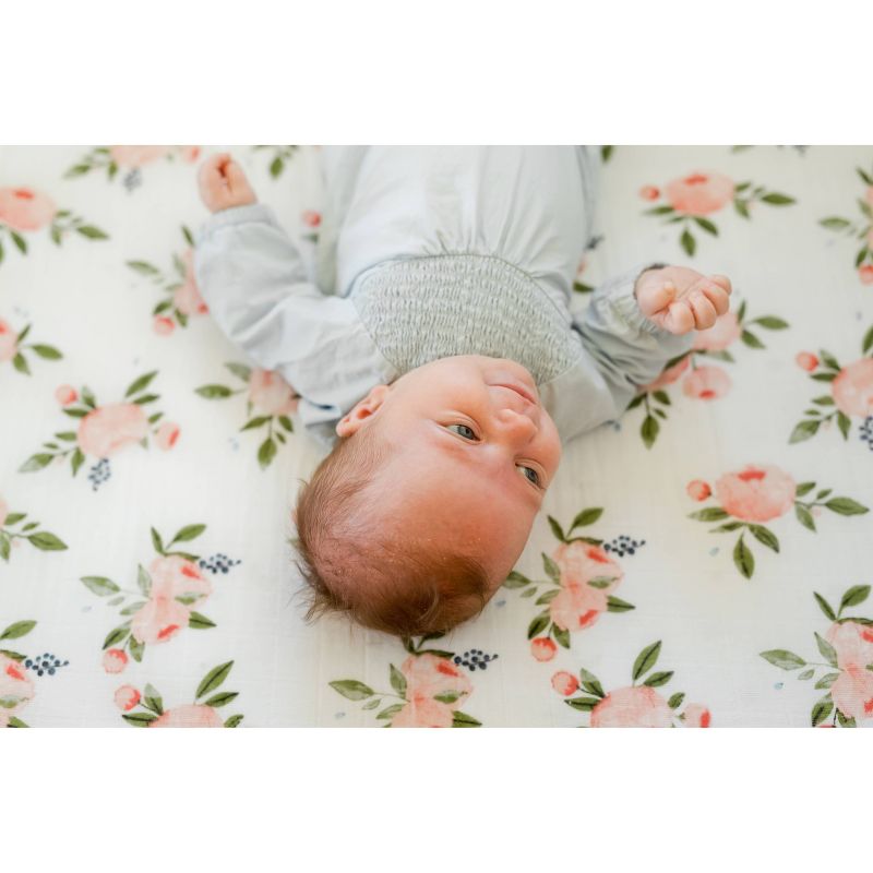Little Unicorn Cotton Muslin Crib Sheet - Watercolor Roses