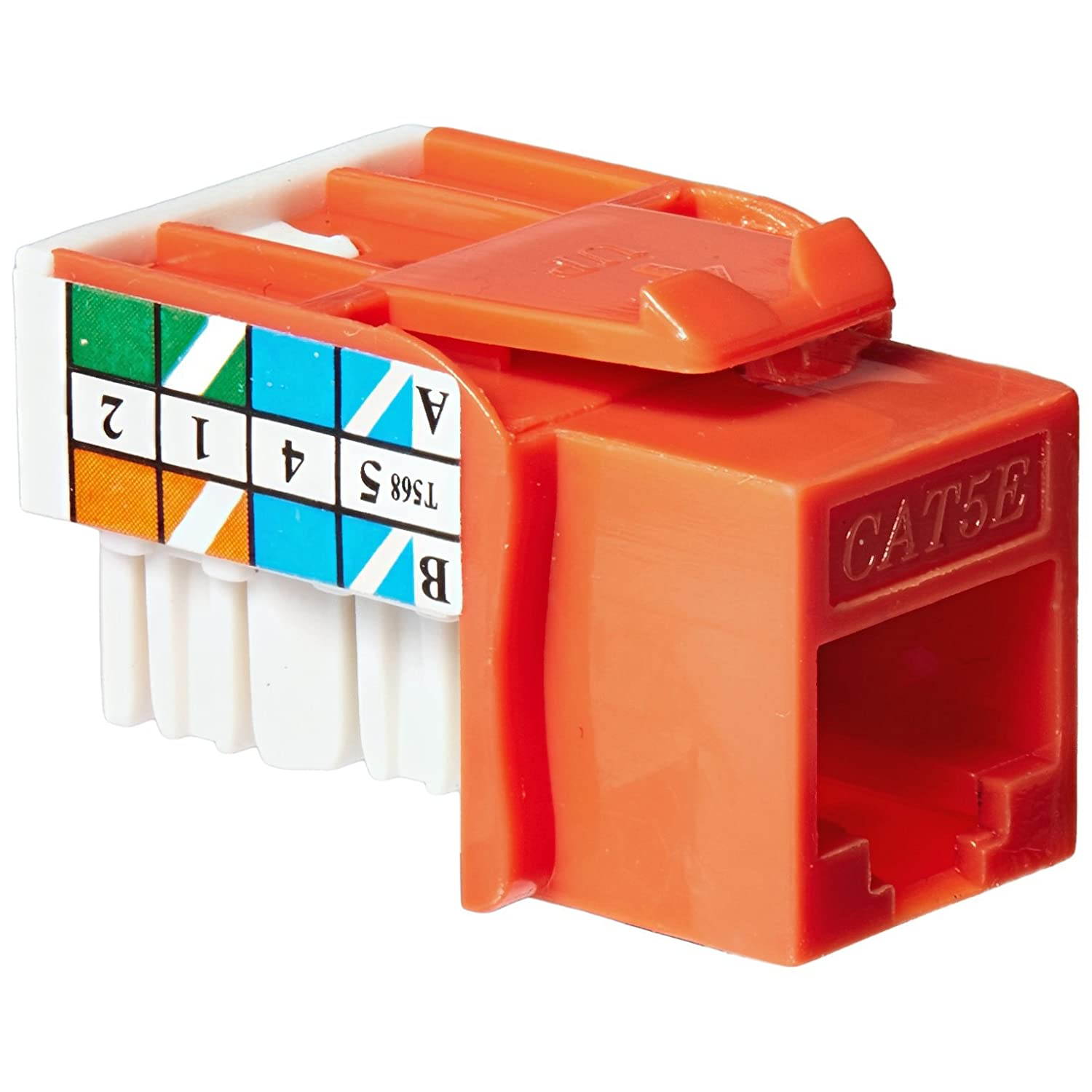 Morris 88027 Cat5E (RJ45) Unshielded Keystone Jack, Orange