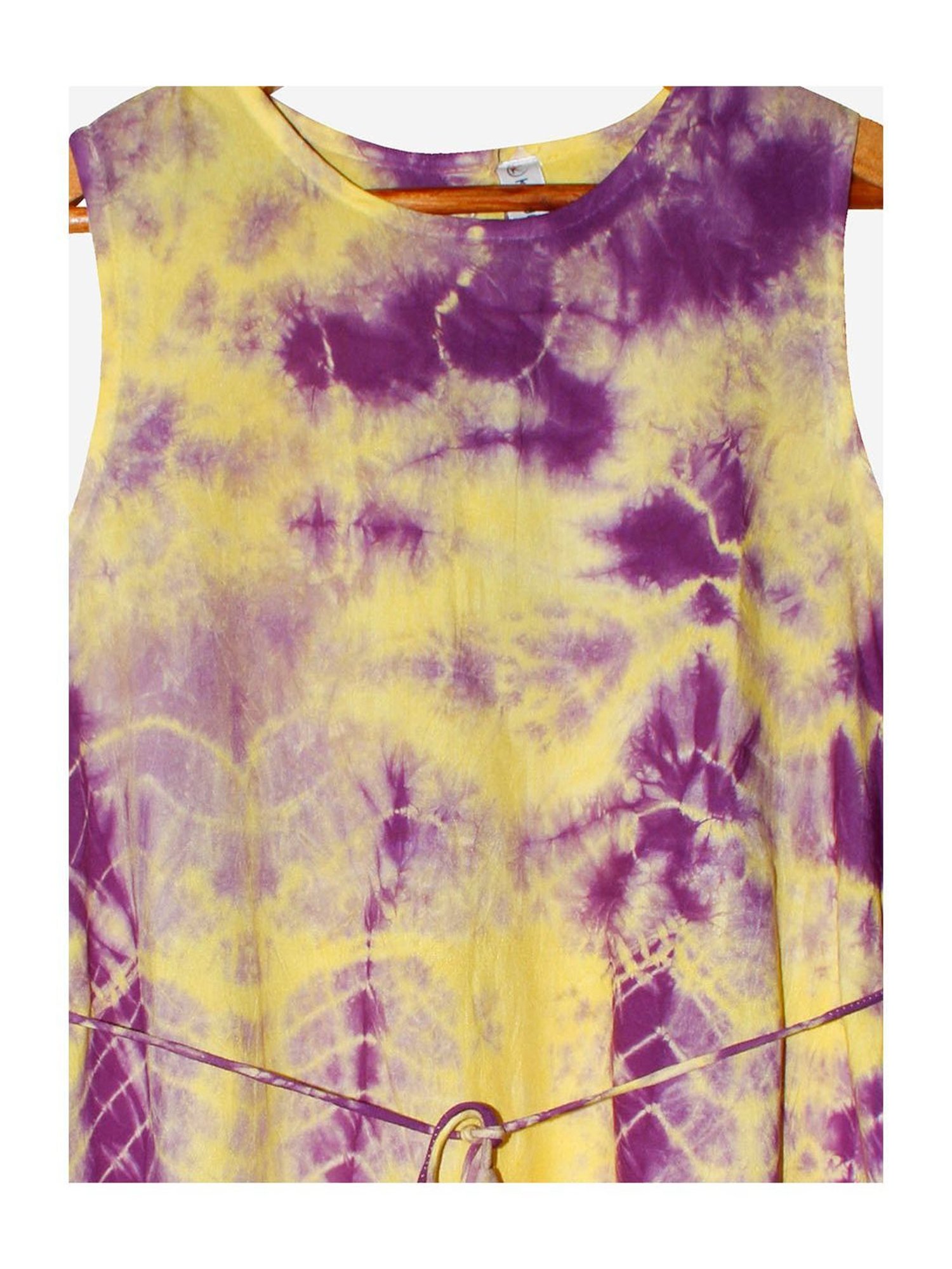 Kiddopanti Kids Yellow & Lilac Tie Dye Dress