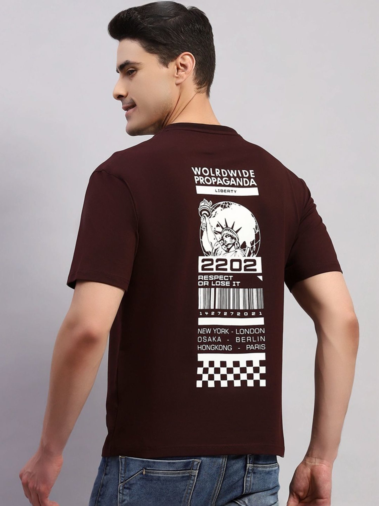 Rock.It Wine Smart Fit Printed T-Shirt